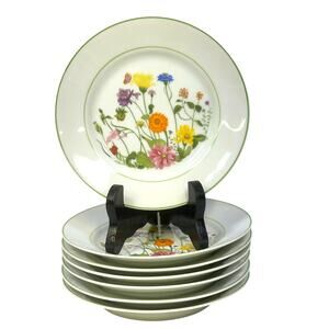 Denby-Langley Retired 1976-1981 Wonderland Bread Butter Plates-Portugal-Set of 7